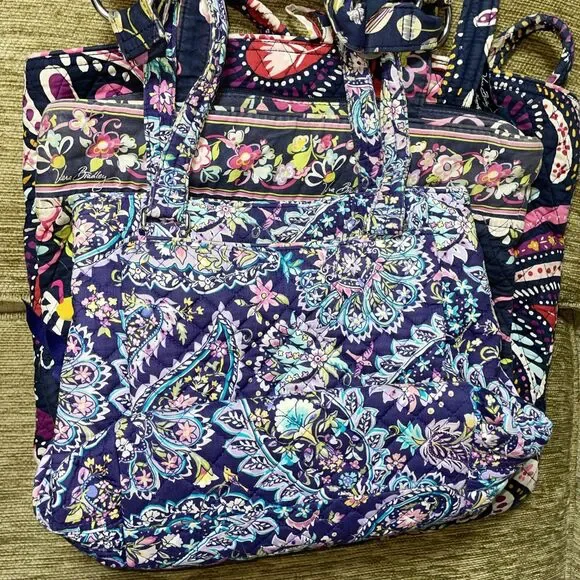 Lot Purple Tones Craft Repair Vera Bradley Bags Lot Shoulder Totes Bags - Picture 6 of 8